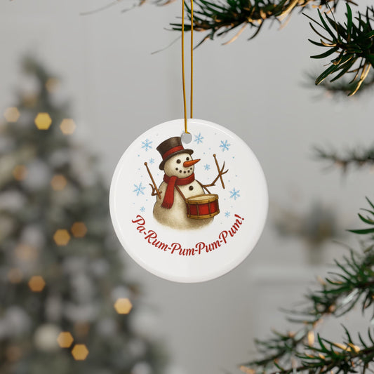 Snowman Ceramic Ornaments - Festive 2-Sided Print for Holiday Decor