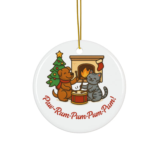 Festive Pet Ornaments - Paw-Rum-Pum-Pum-Pum! 2-Side Print