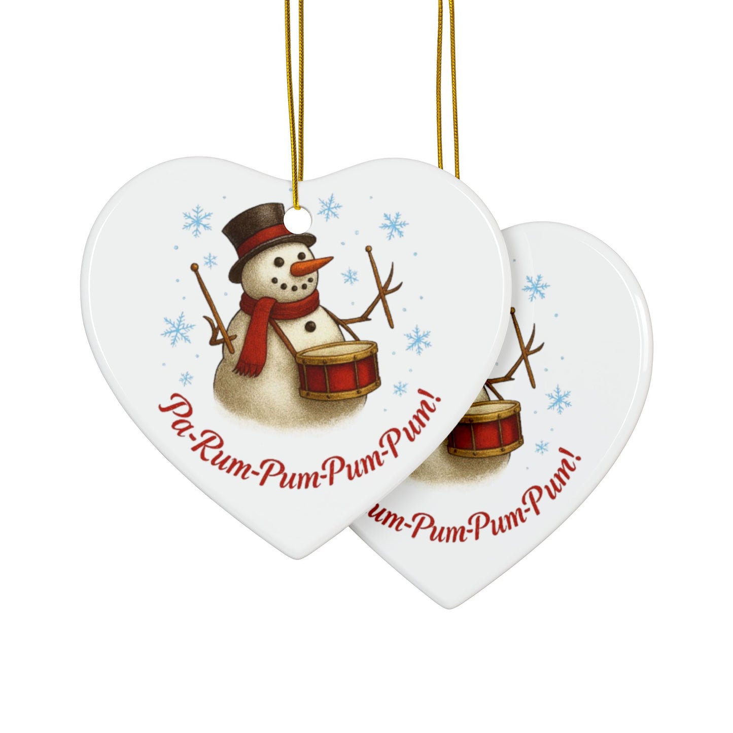 Snowman Ceramic Ornaments - Festive 2-Sided Print for Holiday Decor