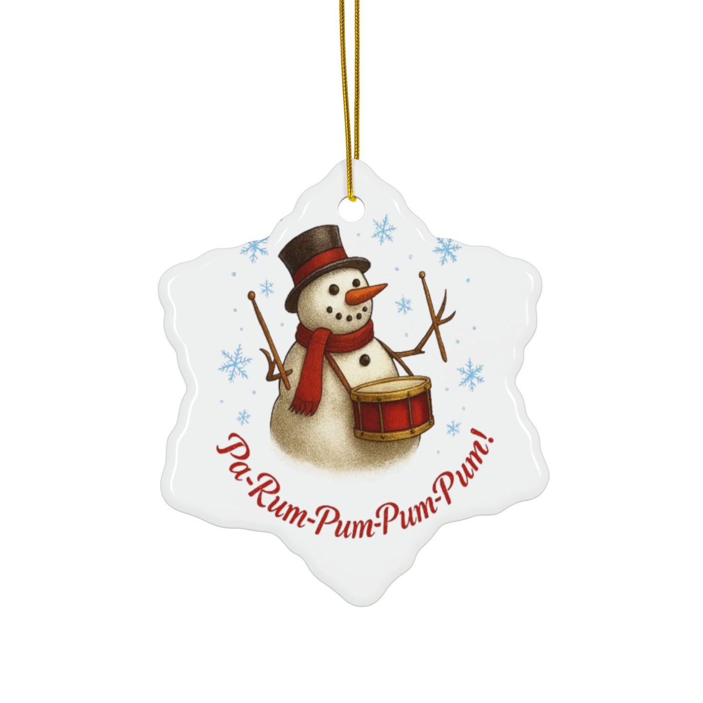 Snowman Ceramic Ornaments - Festive 2-Sided Print for Holiday Decor