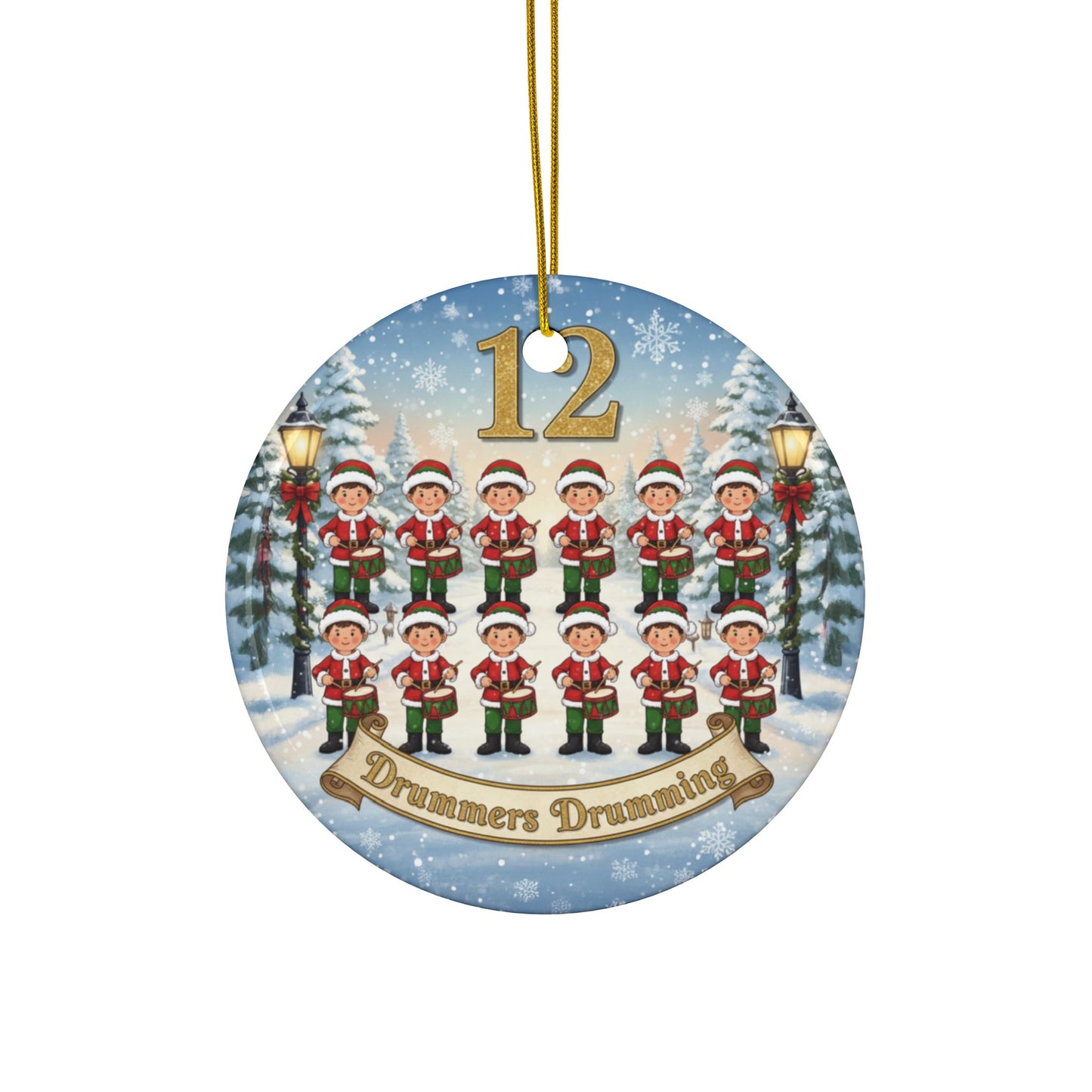 Festive Ceramic Ornaments - Drummers Drumming Design