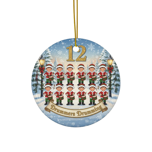 Festive Ceramic Ornaments - Drummers Drumming Design